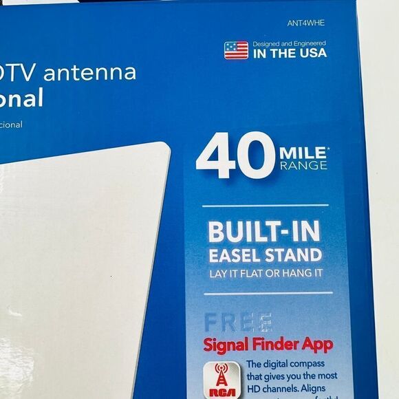 RCA Indoor Flat HDTV Multi-Directional Antenna 40 Mile Range White Digital NIB - Picture 3 of 13